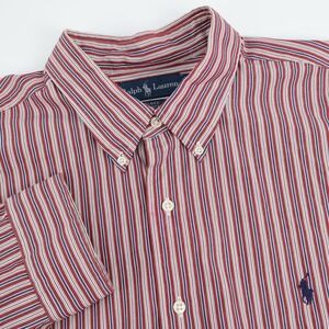 Polo Ralph Lauren Blake XXL Mens Striped Button Down Long Sleeve Shirt Top Flaws